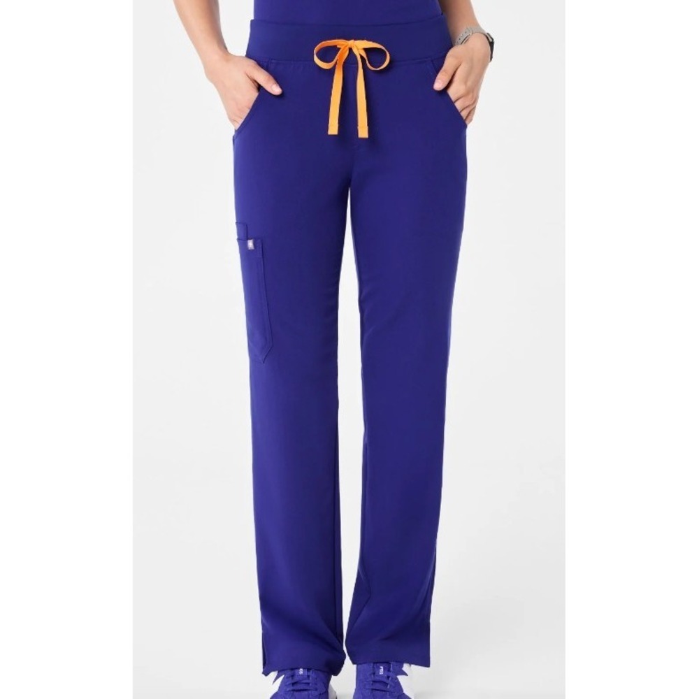 FIGS Kade Straight-Leg Cargo Scrub Pants Royal Blue Women's XXL Medical Nursing